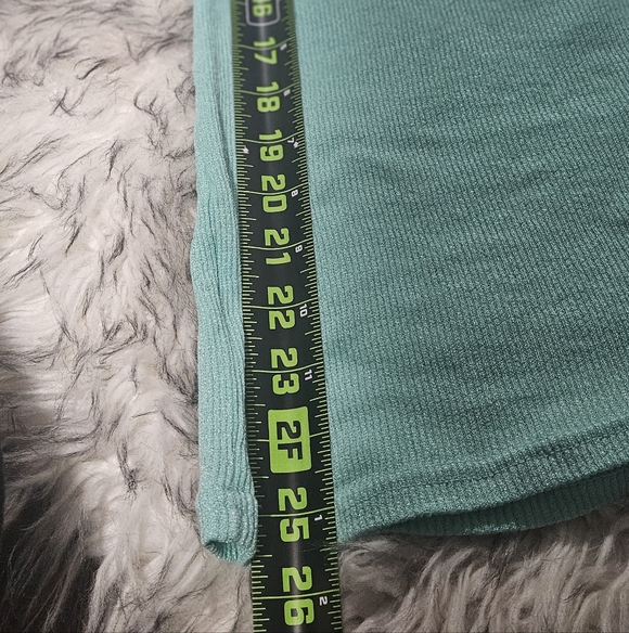 Vintage Mint Green Shimmery Ribbed Henley Tank Top By Michael Stars - Picture 8 of 9